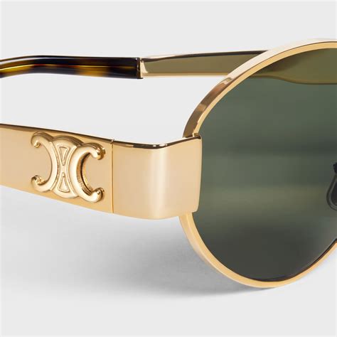 celine triomphe sunglasses gold metal|TRIOMPHE METAL 01 SUNGLASSES IN METAL .